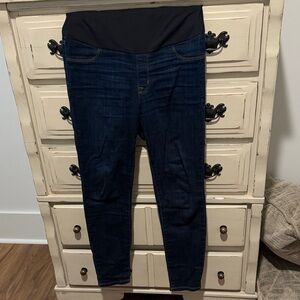 Just USA Dark Blue Maternity Skinny Jeans with Black Panel